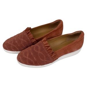 ANTONIO MELANI Women’s Rust/Terracotta Ruched Textured Loafers Size-8 EUC